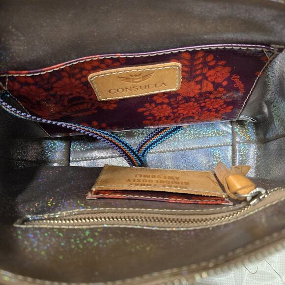 Consuela Crossbody Purse Sonoma Wedge Floral Embroidered Bohemian Hippie Red - Picture 14 of 15